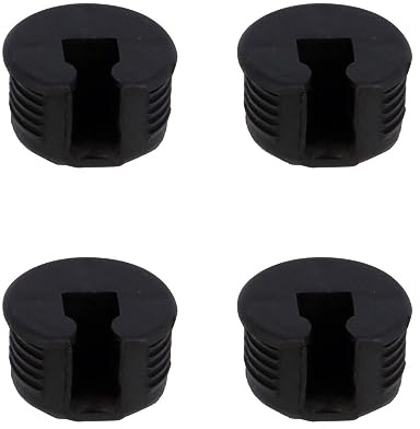 Amig - Excentriska krokar, Inkluderar M6-skruvar, M6 - Ø 20 x 12 mm, 4 enheter, För skivmontering, Idealisk för att sammanfoga hyllor och möbler, Svart plast