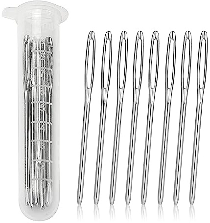 Large Eye Sewing Needles, 20 Pcs Large Eyed Blunt Ended Hand Sewing Needles Easy Thread Big Eye Yarn Wool Knitting Needle 2.3