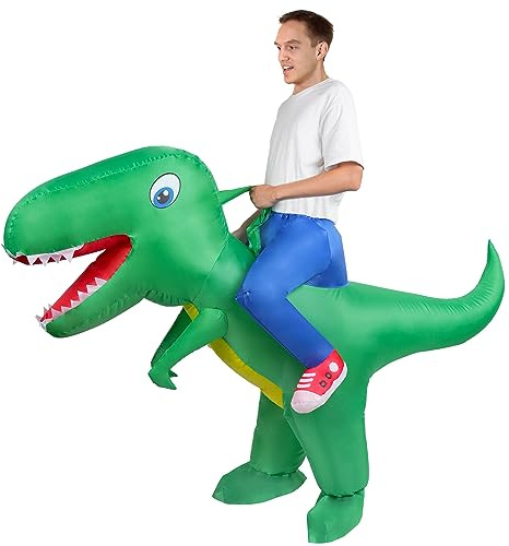 AOOWU Disfraz Dinosaurio Niños, Disfraz Hinchable con Sistema Inflable, para Halloween, Cosplay Cumpleaños Navidad Carnaval Fiesta Mardi Gras