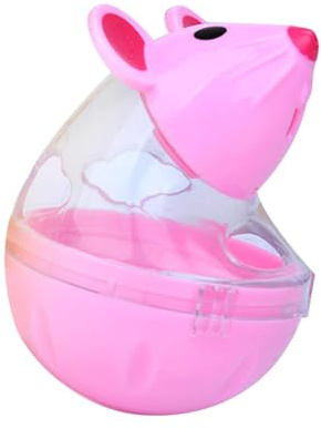 Sharplace Distributeur de balles pour Chats, Petites Boules de Nourriture pour Chats, mangeoire Lente, gobelet en Forme de Souris, Jouet de Nourriture pour, Rose
