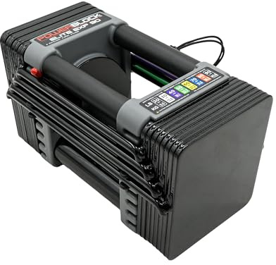 PowerBlock Elite EXP justerbara hantlar, säljs separat, steg 1, 2–22 kg, hållbar stålkonstruktion, innovativ träningsutrustning, allt-i-ett-hantel, utbyggbar med set