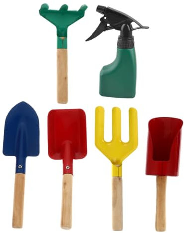TOYANDONA 6 Teiliges Kinder Pflanzwerkzeug Kinderschaufel Rechen Eimer Schaufel Gartenarbeit Kinder Outdoor Spielset Kinderwerkzeuge Babygarten Pflanzwerkzeuge Spielzeug