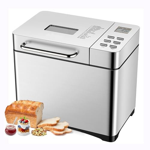 Macchina per Il Pane Professionale, Grande e Automatica, con teglia in Ceramica Antiaderente, Pannello Touch LCD, 17 programmi Intelligenti, Timer da 15 Ore e 3 Dimensioni di pagn