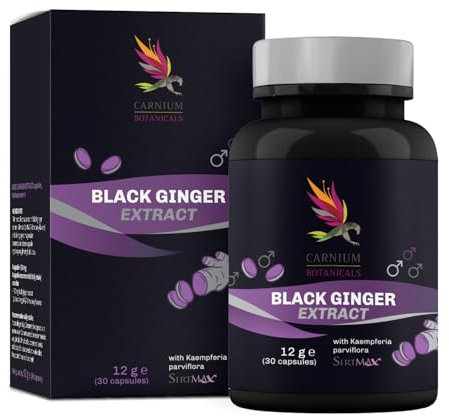 Carnium Botanicals Black Ginger Extract – Estratto naturale di Zenzero Nero – Vegano – Senza glutine né lattosio – 30 capsule