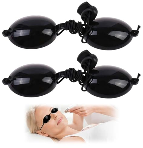MKEAWWU Lunettes Bronzage, Lunettes De Solarium, Silicone Souple Durable Confortable, Lunettes De Protections Noir Convient À La Clinique De Beauté Ou À La Maison