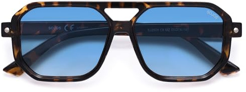 SOJOS Occhiali da sole retro pilota quadrati polarizzati da donna e da uomo, grandi, vintage, a forma di angolo, anni 70, protezione UV400, occhiali da pilota SJ2609, M