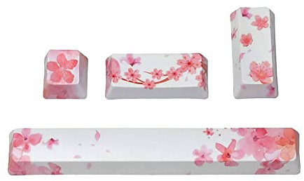 PBT personliga tangentkåpor körsbärsblomma för gaming, mekaniskt tangentbord, 4 tangenter, sublimering, blanktangentbord, ESC, Enter tangentbordsskydd, mekaniska tangentbordsskydd, ersättare, Pbt söt