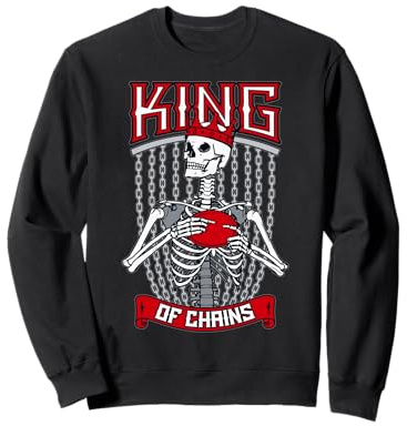 Disco de Golf Frolf Esqueleto gótico Rey de Cadenas Calavera Golfista Sudadera