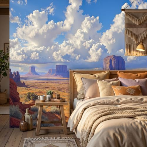 3D Carta Da Parati Panoramica Picco Isolato Di Arenaria Deserto, 250x175cm Carta Da Parati in Seta Paesaggio Desertico Occidentale, Decor Murali per Camera, Poster Xxl Da Parete Grande Affiche