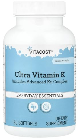 Vitacost Ultra Vitamin K Includes Advanced K2 Complex, 180 Softgels