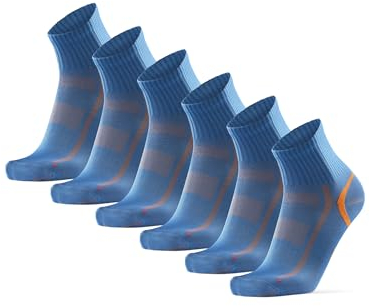 DANISH ENDURANCE Quarter Sportsocken (EU 43-47, Blau/Orange - 3 Paare)