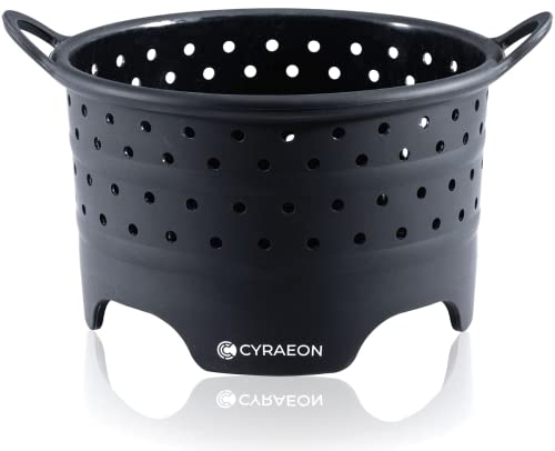 Cyraeon Silicone Steamer Basket 18CM, Perfect for Boiling and Steaming. Microwave Steamer, Vegetable Steamer Basket, Instant Pot Steamer, Pressure Cooker Basket. Heat Resistant.