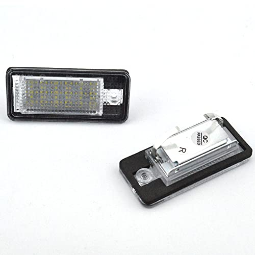 Aiyomi 2-Teilige LED Kennzeichenbeleuchtung, LED Nummernschildbeleuchtung 18 SMD Kennzeichenbeleuchtung Hinten, für Au-di A3 S3 A4 S4 A6 S6 A8 Q7