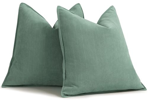 ZWJD Soffkuddfodral set med 2 Chenille soffkuddar med elegant design, mjuk och lyxig dekorativ kudde för soffa, säng och heminredning