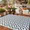CHOSHOME Outdoor Rug for Garden 180x270CM Large Outdoor Rugs Waterproof Camping Carpet Portable Carpet Woven Rug Easy Cleaning Recycled Balcony Rugs Geometric Mat for Picnic Beach BBQ Grey