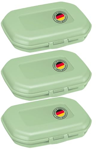 Westmark 3 Brotdosen/Snackboxen -Mini- 300 ml, mit Klick-Verschluss, Höhe: je ca. 3,7 cm, Kunststoff, Grün, 235122EM