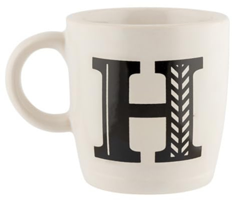 FabFinds Hugga Mug with Initials Classic Ceramic Mug Large Gift Coffee Cups 330ml (H)