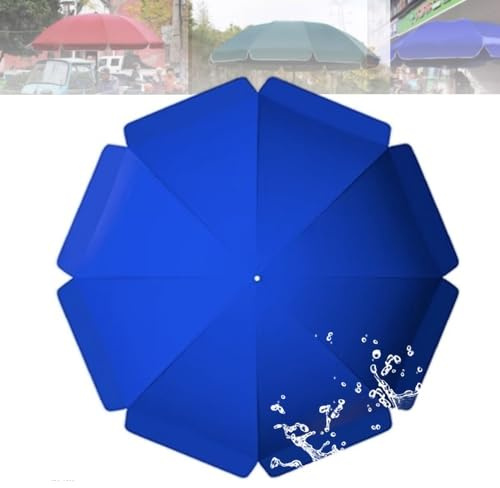 IMUNKT Toile De Rechange Pour Parasol D'extérieur, Diamètre 180-300cm, 8 Baleines/10 Baleines, Tissu De Rechange Imperméable, Auvent De Remplacement Pour Parasol De Table De Marché(Blue,280cm(9.2ft)/1