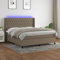 Juroupi Boxspringbett mit Matratze & LED Bett Boxspringbett Bett Mit Matratze Polsterbett Schlafzimmer MöBel Taupe 180x200 cm Stoff - 3138577