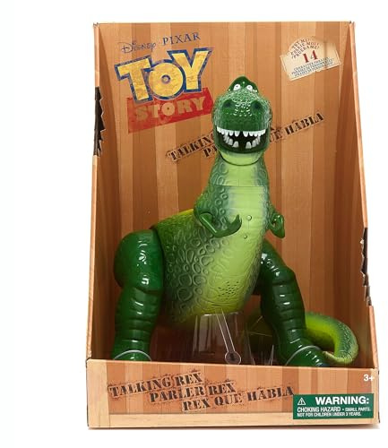 Disney Store Official - Pixars Toy Story - Rex - Interaktive sprechende Actionfigur - 34 cm/13 - T-Rex-Spielzeug - Über 15 englische Sätze - Interagiert mit Anderen Charakteren - Ab 3 Jahren