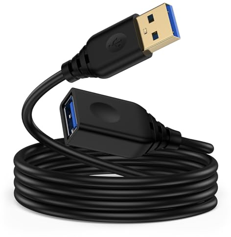 USB Extension Cable 6FT High Speed USB Extender Cord for Printer,Keyboard,Mouse,Flash Drive,Hard Drive,Webcam,Camera,Hub,Headset,Gamepad,Type A Male to Female Fast Data Transfer USB A Extension Wire