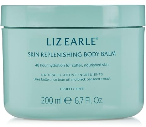 Liz Earle Skin Replenishing Body Balm for Normal or Dry Skin with Shea Butter, Rice Bran Oil and Black Oat Seed Extract, 200ml