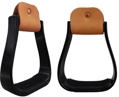 Kaeltsyn Staffe Western professionali con tappetino in gomma, design in alluminio per sport equestri stabili staffe occidentali imbottite in alluminio