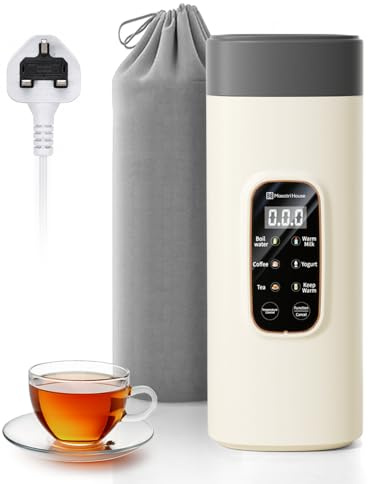 Maestri House Travel Kettle 550ml,Smart Kettle with 6 Temperature Settings | 400W Fast Boil Portable Kettle, 304 Stainless Steel, Leak-Proof Electric Kettle for Travel, Hotel, Office, Tea and Coffee