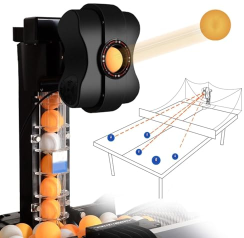 Ping Pong bollmaskin, bordtennisrobot med övningsnät, 9 snurrbollar, 4-40 m/s hastighet, automatisk serveringsmaskin för soloövning