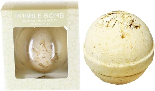Oatmeal Bath Bomb for Women, Girls & Kids - Bubble Bath Bomb with Milk & Honey Scented Vanilla Bath Bombs for Holidays - Incredible Scent, USA Made by Two Sisters