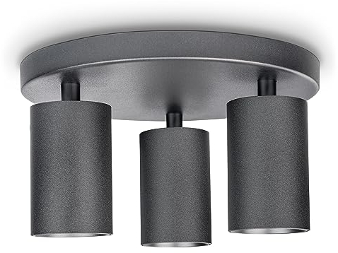 Paco Home Lámpara Techo Salón Mural Focos Basculantes GU10 Luminaria De Techo Moderna Cocina Dormitorio, Farbe_MuVa:Negro, Tipo de luminaria___Tecnología:Tipo 2-3x GU10