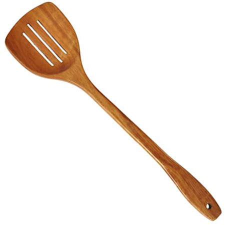 Träspatel för matlagning 3-håls non-stick praktisk lång spatel köksredskap (39 x 9 cm)