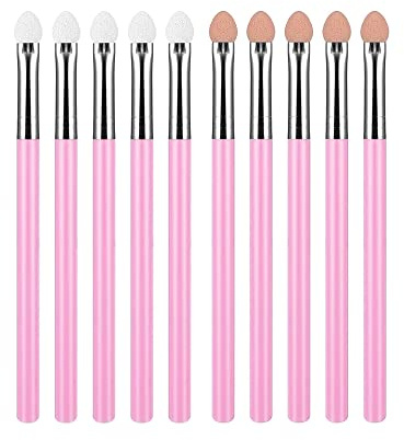 Pennelli per ombretto, 10 pennelli per il trucco degli occhi, a doppio lato, set di pennelli per ombretto, applicatore per donne e ragazze (rosa)