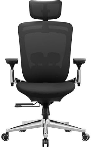 SONGMICS Bürostuhl, Schreibtischstuhl, ergonomisch, verstellbar, neigbare Rückenlehne, nach vorne oder hinten Verstellbarer Sitz, bis 150 kg belastbar, tintenschwarz OBN068B01