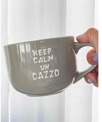 AD TREND Tazza da Latte con Scritte Simpatiche 550ml - Grigio