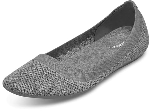 Allbirds Women’s Tree Breezers, Knit Ballet Flats, Slip-On Everyday Round Toe Shoes, Machine Washable Made with Natural Materials, Mist (Dark Grey Sole), 5.5 UK
