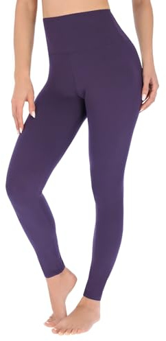 Futuro Fashion High Waisted Leggings - Buttery Soft, Comfy Everyday Stretchy Non-See-Through Leggings for Women - UK, S-XXL Plum