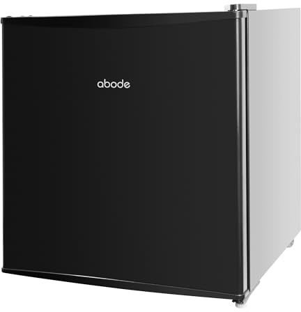 Abode Table Top Mini Fridge Black Freestanding 43 Litre Capacity with Reversible Door & Ice Box, Adjustable Feet & 1 Wire Shelf ATTF0E1B (Black)