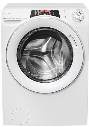 Candy RapidÒ ROW 4856DWMS7-S, Lavasciuga a carica frontale, 8+5 KG, Classe A-15%, 1400 giri, 76 dB, Cicli Rapidi, Partenza Ritardata, Vapore, 16 programmi, Bianco, AxLxP 85x60x54 cm
