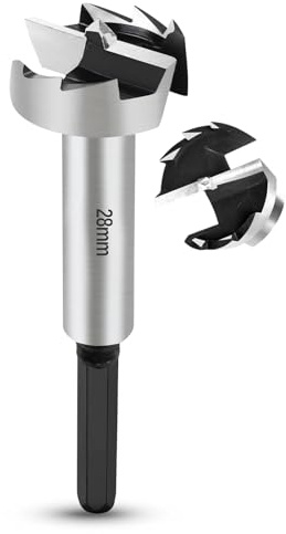 NICAVKIT Professional 28 mm Skogsborr för Trä - Forstner Borr Bit Hålskärare med Sexkantsskaft, Krukborr Konstborr