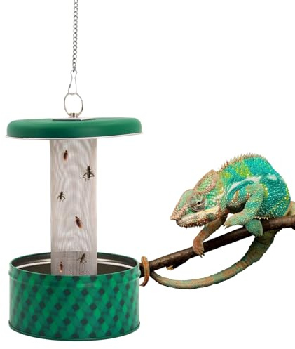 Bearded Dragon Feeder, Hookable Stainless Chameleon Bug Bowl