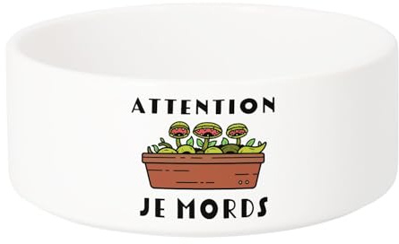 Hundskål - keramisk katt uppmärksamhet jag biter växt köttätande kruka trädgårdsarbete - 13 cm