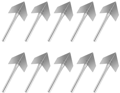 COLLBATH Lot de 10 Truelles D’angle Inox pour Plâtrier, Outil de Grattage Mur Extérieur en Acier Inoxydable, Truelle Angle Petite Taille pour Finition Placoplâtre et Enduit