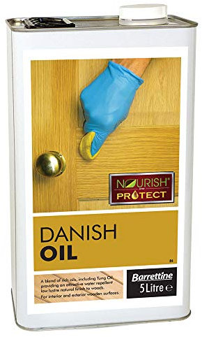 Barrettine Premier Danish Oil (5L) - Water Repellent Danish Oil for Wood Turning, Scandinavian Furnishings, Door, Panelling & More, Enhances Natural Appearance of Wooden Surface