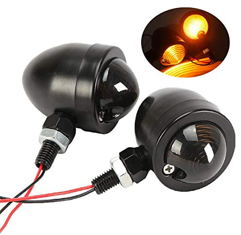 INNOGLOW Motorcycle Turn Signal Lights Bulb Amber Universal Incandescent Lens Indicators Blinkers Lights for Custom Suzuki Kawasaki Harley Davidson Choppers Cruisers (2 PCS)