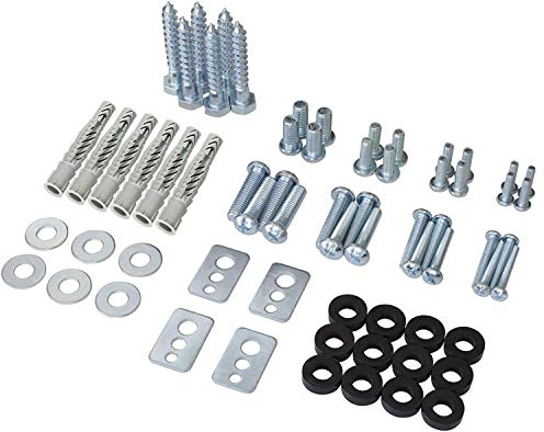 RICOO VESA Schrauben Muttern Set SPZ0200-F für TV Wandhalterung & Monitorhalterung max. 100 kg mit UX10 Dübel Fischer für Beton & Holz Gewindeschrauben M4 M5 M6 M8 Unterlegscheiben