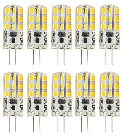 10 pezzi 3.5 W LED AC/DC 12 V lampada bispina 2835 SMD G4 Lampadina Luce Bianca Calda Faretto con silicone Material 2800 - 3000 K