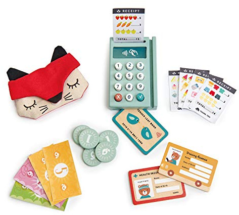 Tender Leaf Toys - Play Pay Pack A Comprehensive Cash Register Set for Kids Creative and Imaginative Fun Age 3+