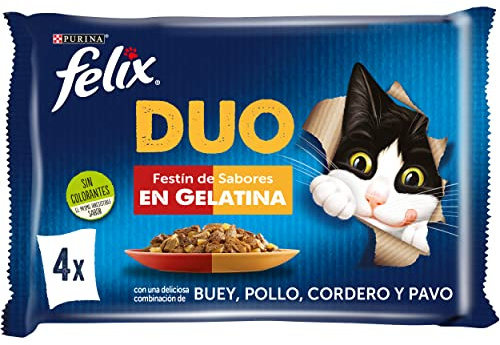 Felix Fantastic Duo Carnes comida húmeda gato 48x85 g