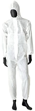 Virsus Combinaison de protection pour poudres et liquides 19090 en TNT 40 g de couleur blanche I Classe, avec capuche, chevilles, taille pour peintures à faire soi-même différentes tailles (XXL)
